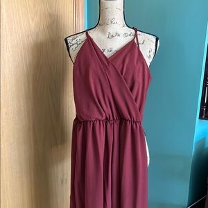 Zara Red Sleeveless Spaghetti Strap Jumpsuit